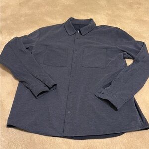 Lululemon Men's Blue Button-Up Shirt